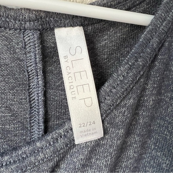 Sleep by Cacique Lane Bryant Dark Gray Long Sleeve Ruffle Top- Size 22/24 - Picture 6 of 6